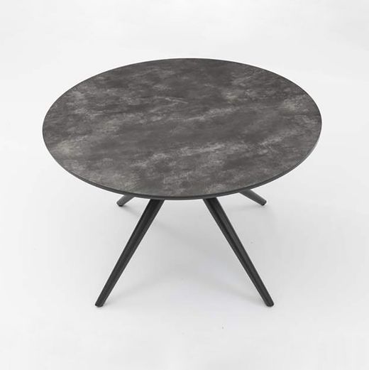 Round garden dining table made of aluminium and ceramic glass in anthracite, 120 x 120 x 75 cm | Orick