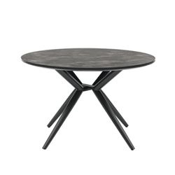 Round garden dining table made of aluminium and ceramic glass in anthracite, 120 x 120 x 75 cm | Orick