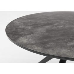Round garden dining table made of aluminium and ceramic glass in anthracite, 120 x 120 x 75 cm | Orick