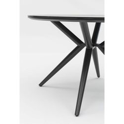 Round garden dining table made of aluminium and ceramic glass in anthracite, 120 x 120 x 75 cm | Orick