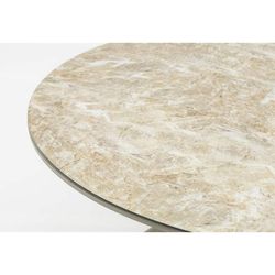 Havespisesæt med rundt bord lavet af aluminium, keramik og textilene i taupe | Orick