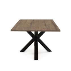 COMBA Prostokątny stół do jadalni z ciemnej/czarnej naturalnej melaminy i metalu, 180x100x76 cm