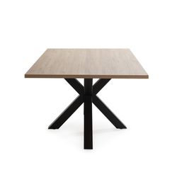 COMBA Prostokątny stół do jadalni z melaminy i naturalnego/czarnego metalu, 180x100x76 cm