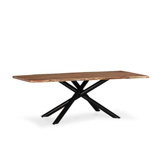 Mesa de comedor rectangular de madera de acacia en natural, 220 x 100 x 76 cm | Anuri