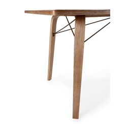 Rectangular wooden dining table in washed oak color, 180 x 90 x 76 cm | Lujan