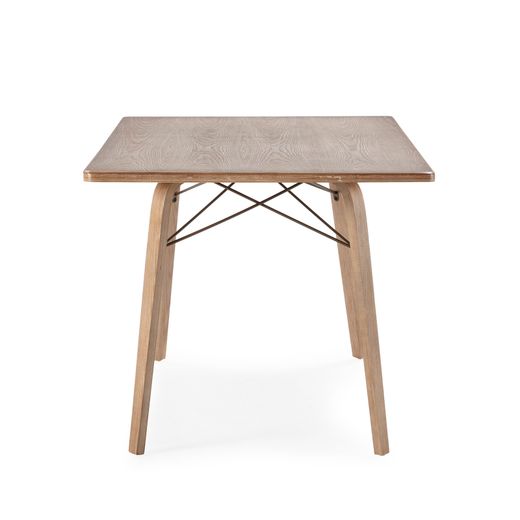 Rectangular wooden dining table in washed oak color, 180 x 90 x 76 cm | Lujan