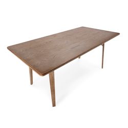 Rectangular wooden dining table in washed oak color, 180 x 90 x 76 cm | Lujan