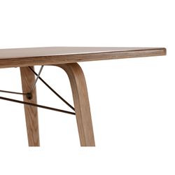 Rectangular wooden dining table in washed oak color, 180 x 90 x 76 cm | Lujan