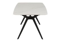 Rectangular WHITE Porcelain and Metal Dining Table White/Black, 180x90x74 cm