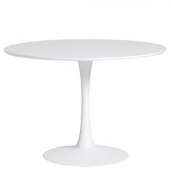 White round dining table made of wood and metal leg, 110 x 110 x 75 cm