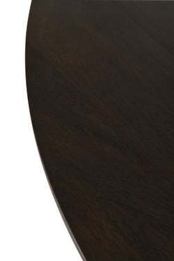 CONIE Tavolo da Pranzo Rotondo in Legno di Mango Testa di Moro, Ø110x76 cm