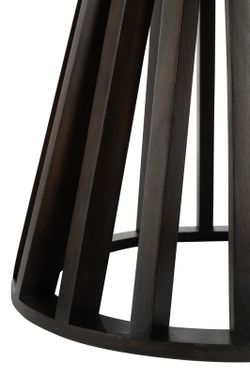 CONIE Tavolo da Pranzo Rotondo in Legno di Mango Testa di Moro, Ø110x76 cm