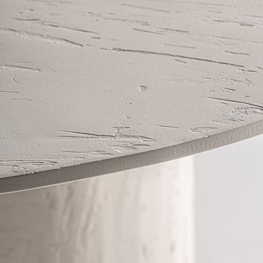 Runder Esstisch aus Mangoholz in Off-White, 120 x 120 x 76 cm | Inha