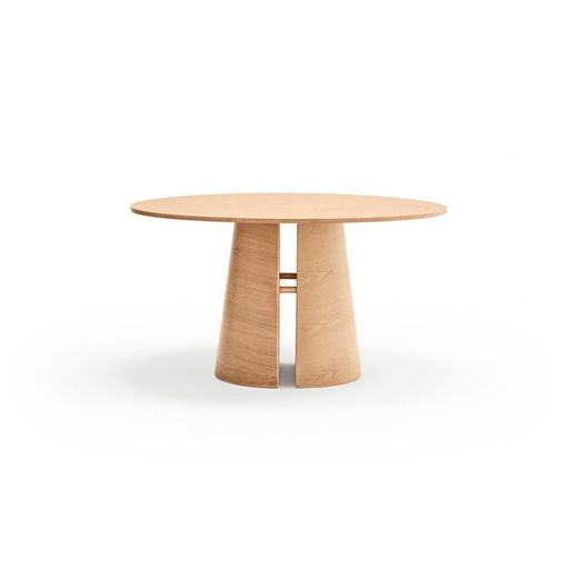 Round wooden dining table in natural color, 137 x 137 x 75 cm | Cep