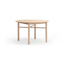 Round wooden dining table in light natural color, 120 x 120 x 75 cm | Junco