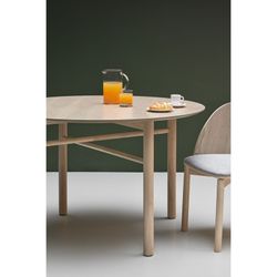 Round wooden dining table in light natural color, 120 x 120 x 75 cm | Junco