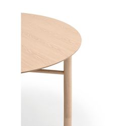 Round wooden dining table in light natural color, 120 x 120 x 75 cm | Junco