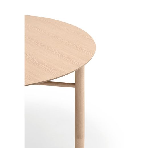 Round wooden dining table in light natural color, 120 x 120 x 75 cm | Junco