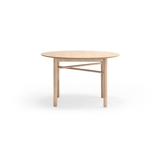 Round wooden dining table in light natural color, 120 x 120 x 75 cm | Junco