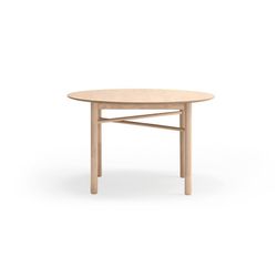 Round wooden dining table in light natural color, 120 x 120 x 75 cm | Junco