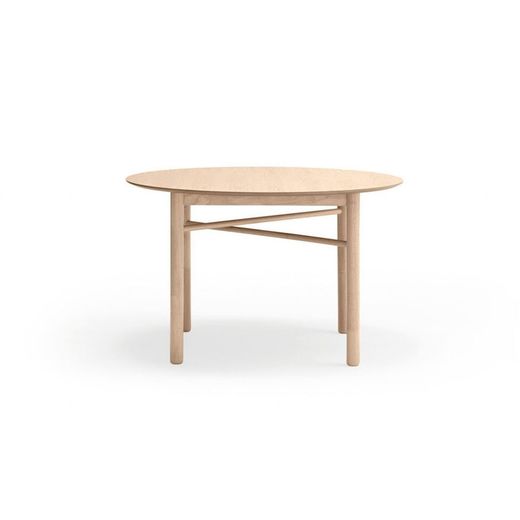 Round wooden dining table in light natural color, 120 x 120 x 75 cm | Junco