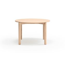 Mesa de comedor redonda de madera en color natural claro, 125,3 x 120 x 75,2 cm | Atlas