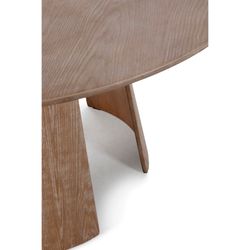 Round wooden dining table in washed oak color, 120 x 120 x 75 cm | Zuri