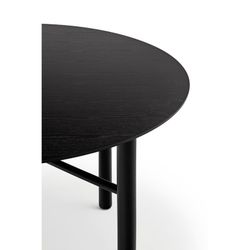 Runder Esstisch aus Holz in Schwarz, 120 x 120 x 75 cm | Eilen