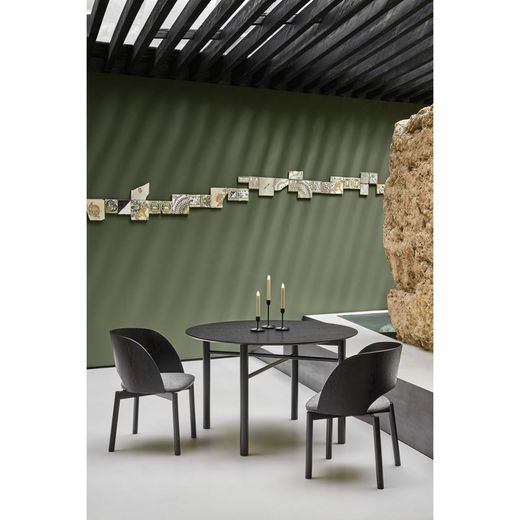 Runder Esstisch aus Holz in Schwarz, 120 x 120 x 75 cm | Eilen