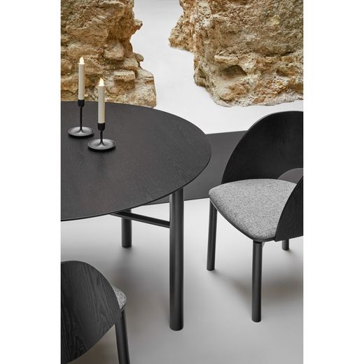 Runder Esstisch aus Holz in Schwarz, 120 x 120 x 75 cm | Eilen