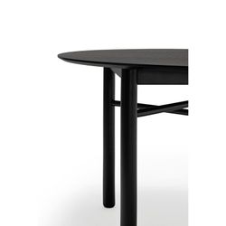 Runder Esstisch aus Holz in Schwarz, 120 x 120 x 75 cm | Eilen