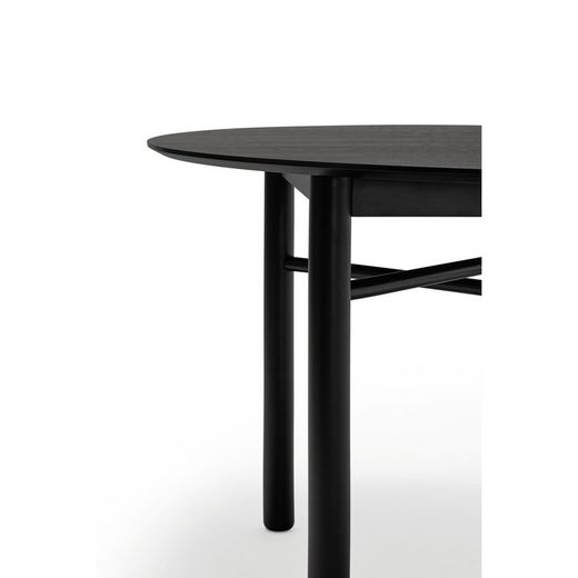 Runder Esstisch aus Holz in Schwarz, 120 x 120 x 75 cm | Eilen