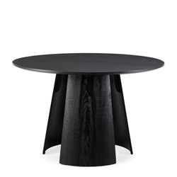 Table de salle à manger ronde en bois noir, 120 x 120 x 75 cm | Zuri