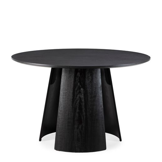 Mesa de comedor redonda de madera en negro, 120 x 120 x 75 cm | Zuri