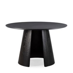 Table de salle à manger ronde en bois noir, 120 x 120 x 75 cm | Zuri