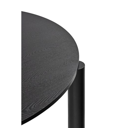 Runder Esstisch aus Holz in Schwarz, 125,3 x 120 x 75,2 cm | Atlas