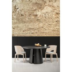 Mesa de comedor redonda de madera en negro, 137 x 137 x 75 cm | Cep