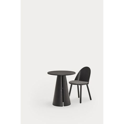 Round wooden dining table in black, 65 x 65 x 75 cm | Cep