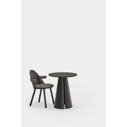 Round wooden dining table in black, 65 x 65 x 75 cm | Cep