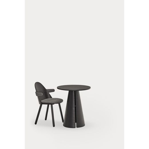 Round wooden dining table in black, 65 x 65 x 75 cm | Cep