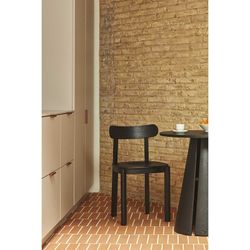 Round wooden dining table in black, 65 x 65 x 75 cm | Cep