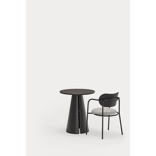Round wooden dining table in black, 65 x 65 x 75 cm | Cep