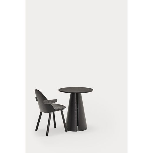 Round wooden dining table in black, 65 x 65 x 75 cm | Cep