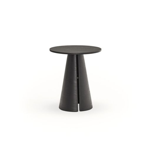 Round wooden dining table in black, 65 x 65 x 75 cm | Cep