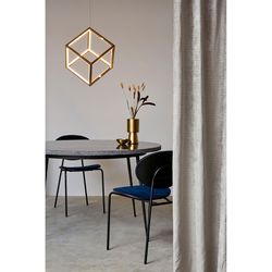 Round black metal and marble dining table, Ø 125 x 75 cm