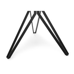 Στρογγυλή τραπεζαρία από συνθετική πέτρα και ασπρόμαυρο μέταλλο, 120 x 120 x 76 cm | Άινα