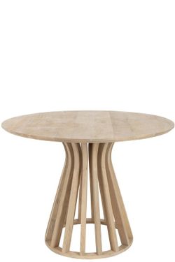 Tavolo da pranzo rotondo ELI in legno di mango naturale, Ø110x76 cm