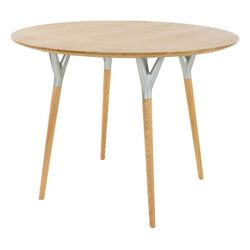 Round dining table Beech wood and metal (100 x 75 cm) | Crijuan Series