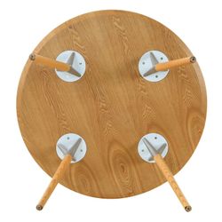 Round dining table Beech wood and metal (100 x 75 cm) | Crijuan Series
