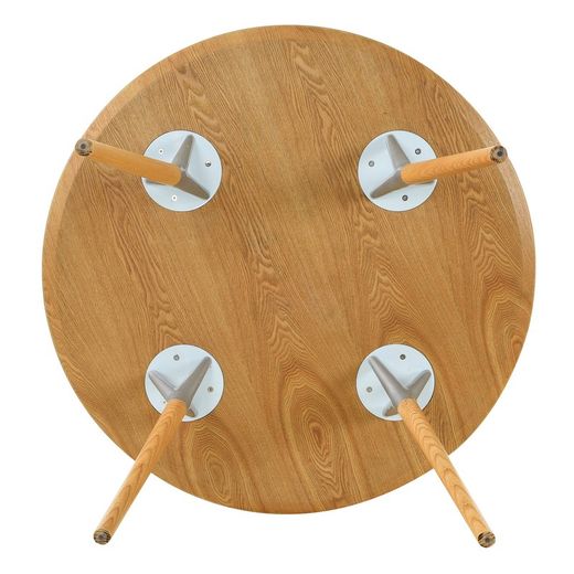 Round dining table Beech wood and metal (100 x 75 cm) | Crijuan Series
